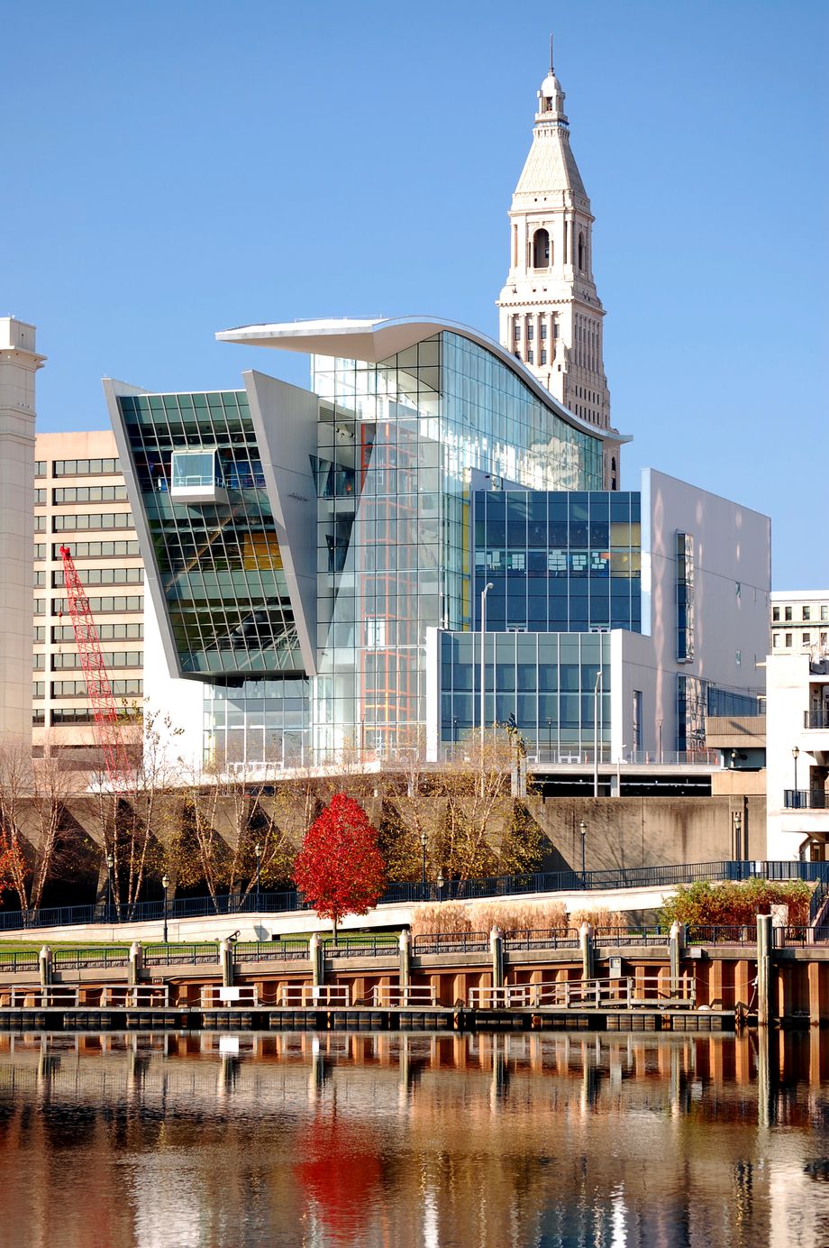 The Connecticut Science Center in Hartford, Connecticut, spans nine stories.