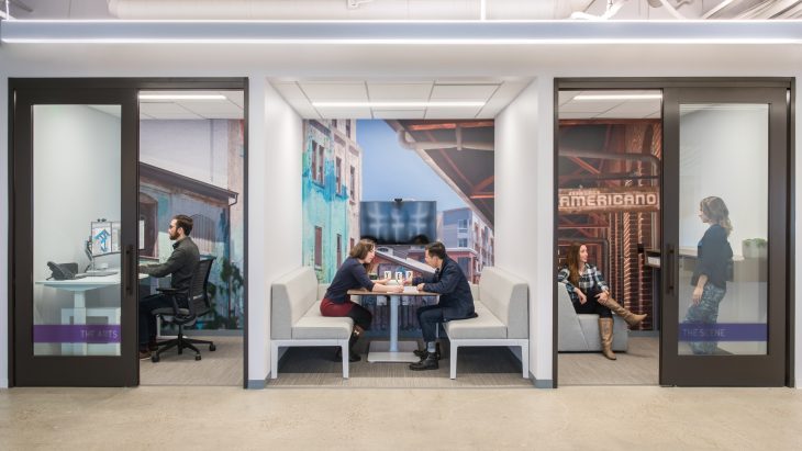 Designing spaces that accommodate different work modalities allows people to achieve their best work. DLR Group Studio in Los Angeles by DLR Group. Photo by Andrew Scott.