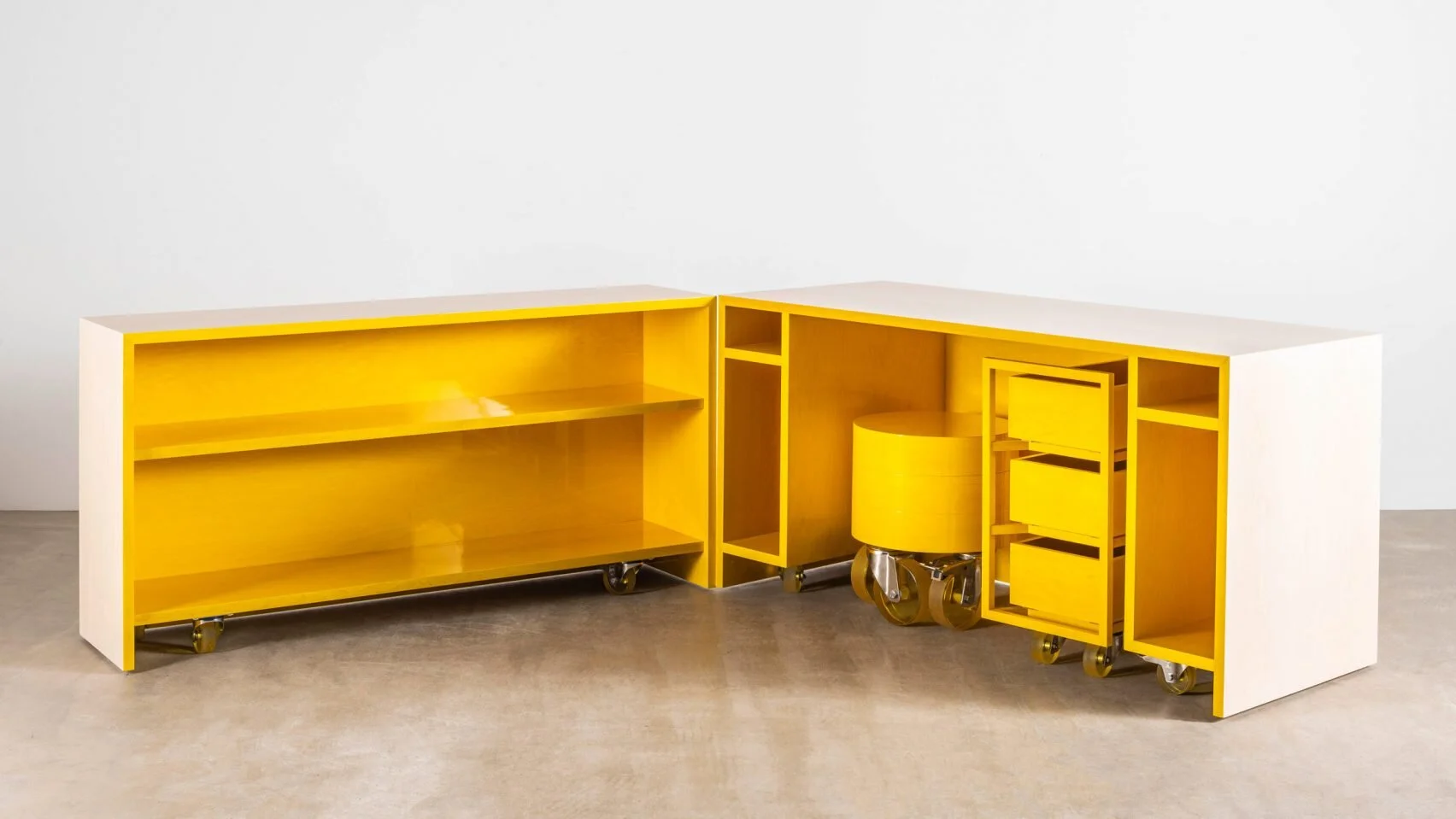 Sabine Marcelis designs work-from-home cubicle with bright yellow interior