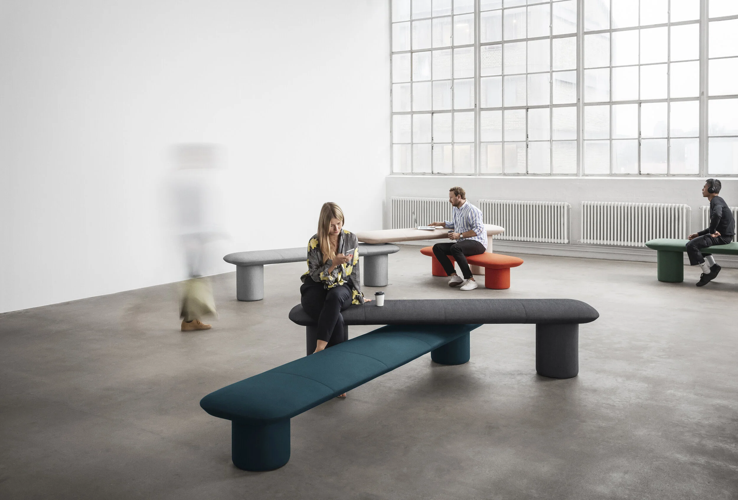 ‘Levels’ from Hightower: layered, multi-dimension bench seating for together yet separate public spaces 