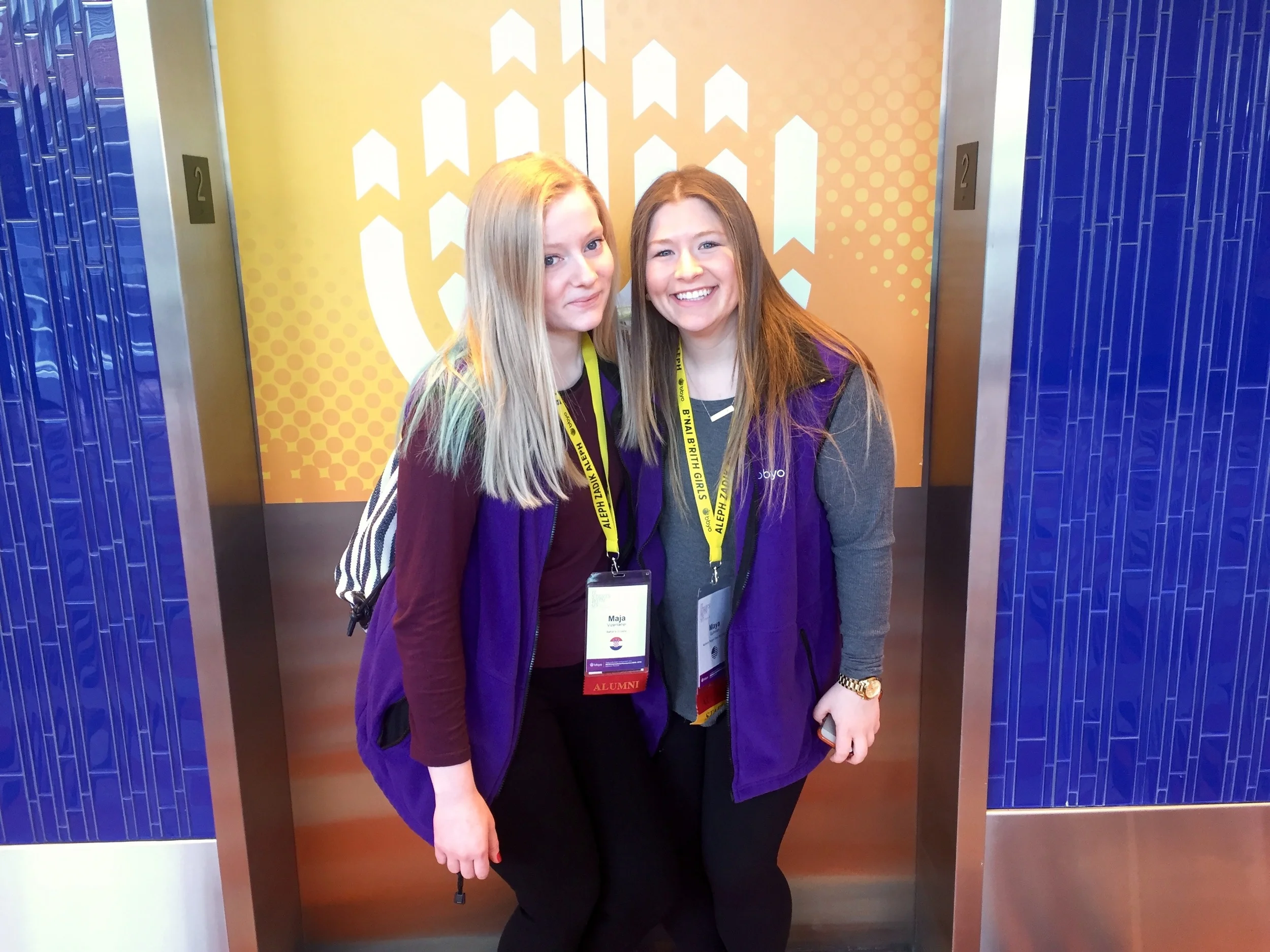 BBYO staff members Maya Guthman, NRE: DC, and Maja Vizentaner, Croatia, are excited to welcome Pre-IC Summit participants!
