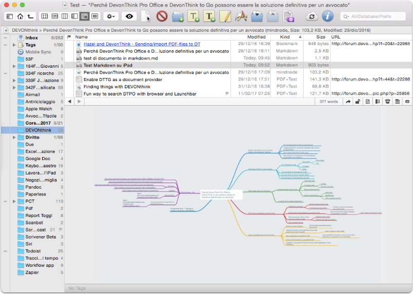 DEVONthink Pro Office: navigazione in documento