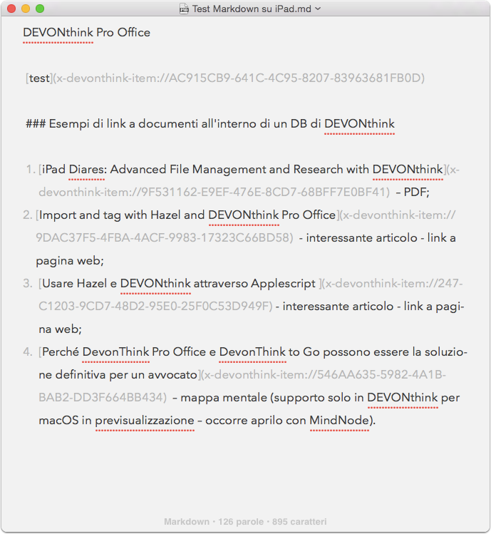 Documento in ByWord