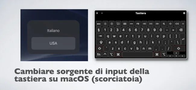Cambiare sorgente di input della tastiera su macOS