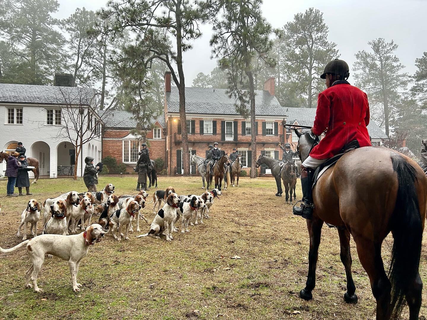 Wake up, watch a fox hunt real quick, go back home for breakfast. Normal Saturday. 

#northcarolinalife 🏇