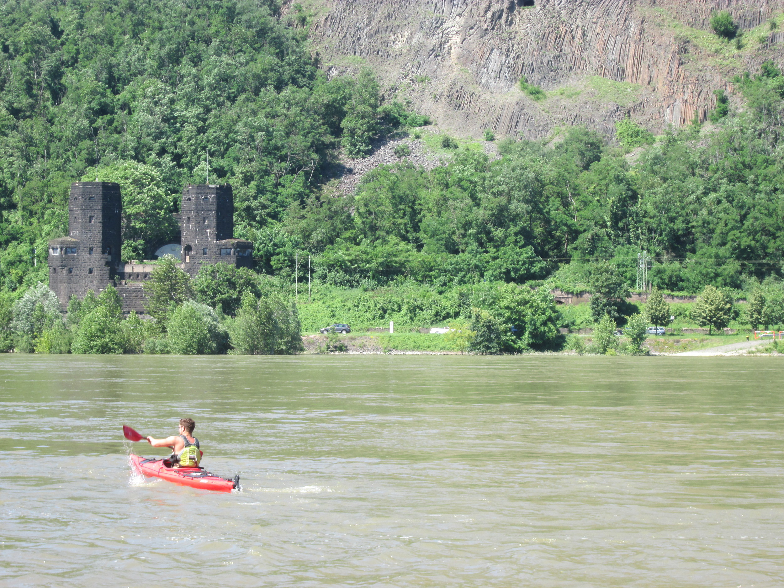 Remains of Ludendorff Bridge across the Rhein from Remagen.