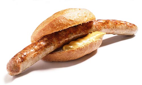 Bratwurst mit Broetchen