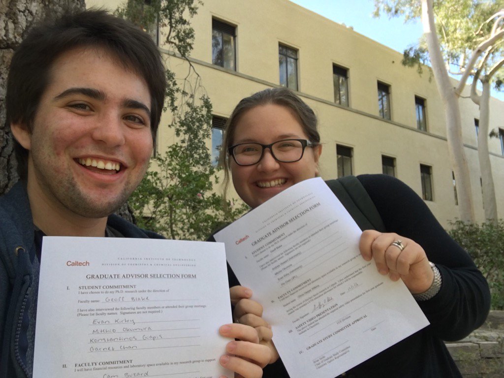 Cam and me, about to turn in our graduate advisor selection forms.