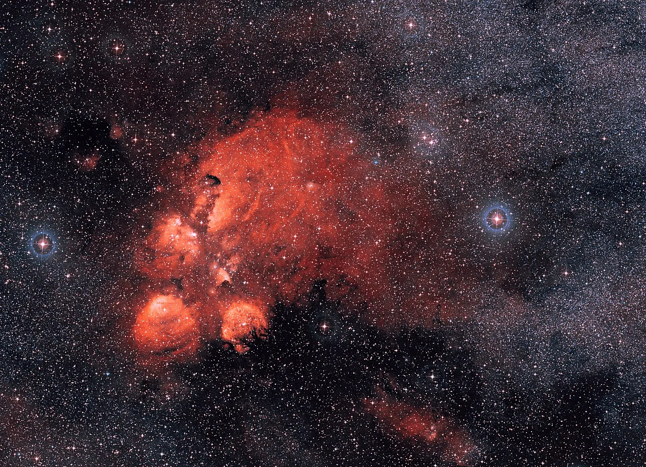 Cat’s Paw Nebula (Image: ESO) Right ascension: 17h19m Declination: -35°58’ Distance: 5,500 lightyears Radius: 40 lightyears Constellation: Scorpius