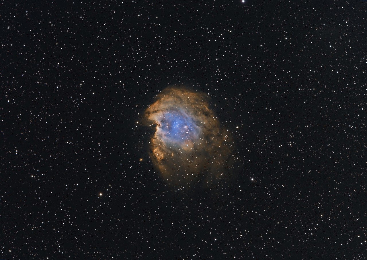 Monkey Head Nebula (Image: S. Hamel) Right ascension: 06h10m Declination: +20°30’ Distance: 6,400 lightyears Constellation: Orion