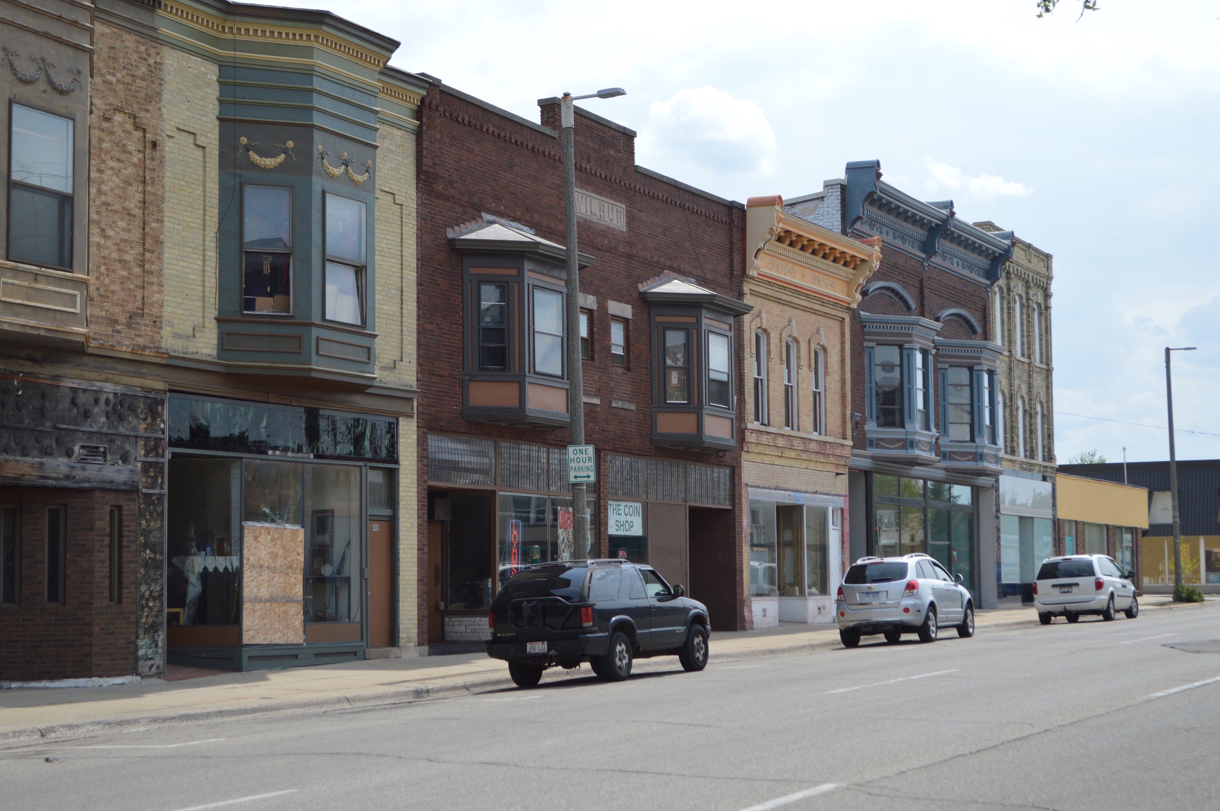 I took this shot after my interview with the City of Janesville, May of last year. Charming, resilient…but, alas, the ‘shiny and new’ near interstate 90 commands the wallets of most.