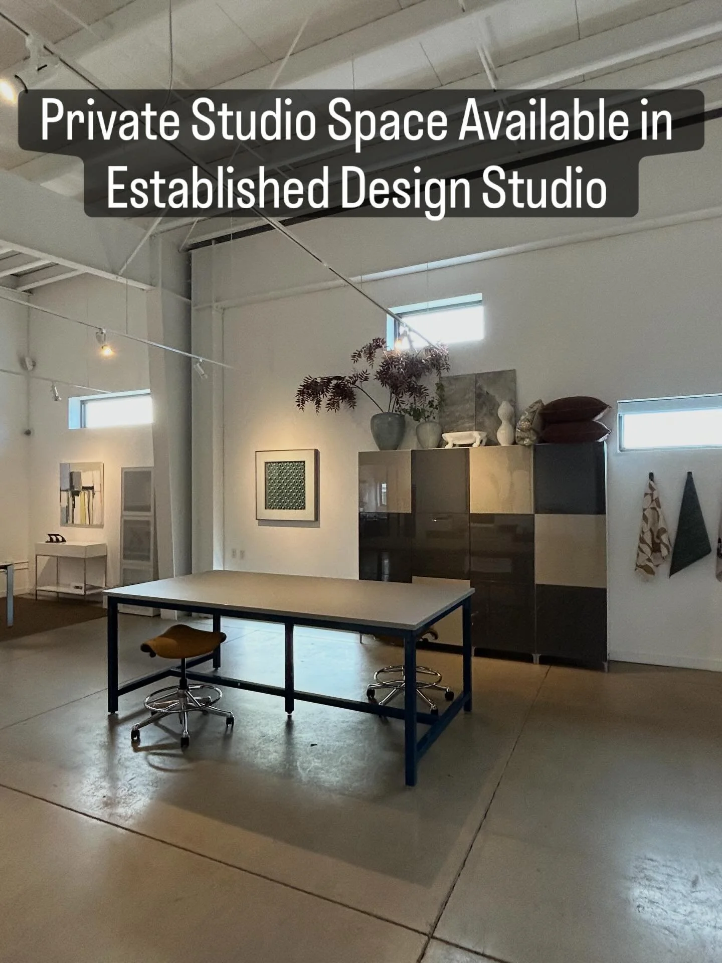 Bright, well-appointed studio space available within a long-standing interior design studio with a relaxed atmosphere. Ideal for a designer, architect, stylist or creative professional seeking a collaborative yet independent environment. Various spac