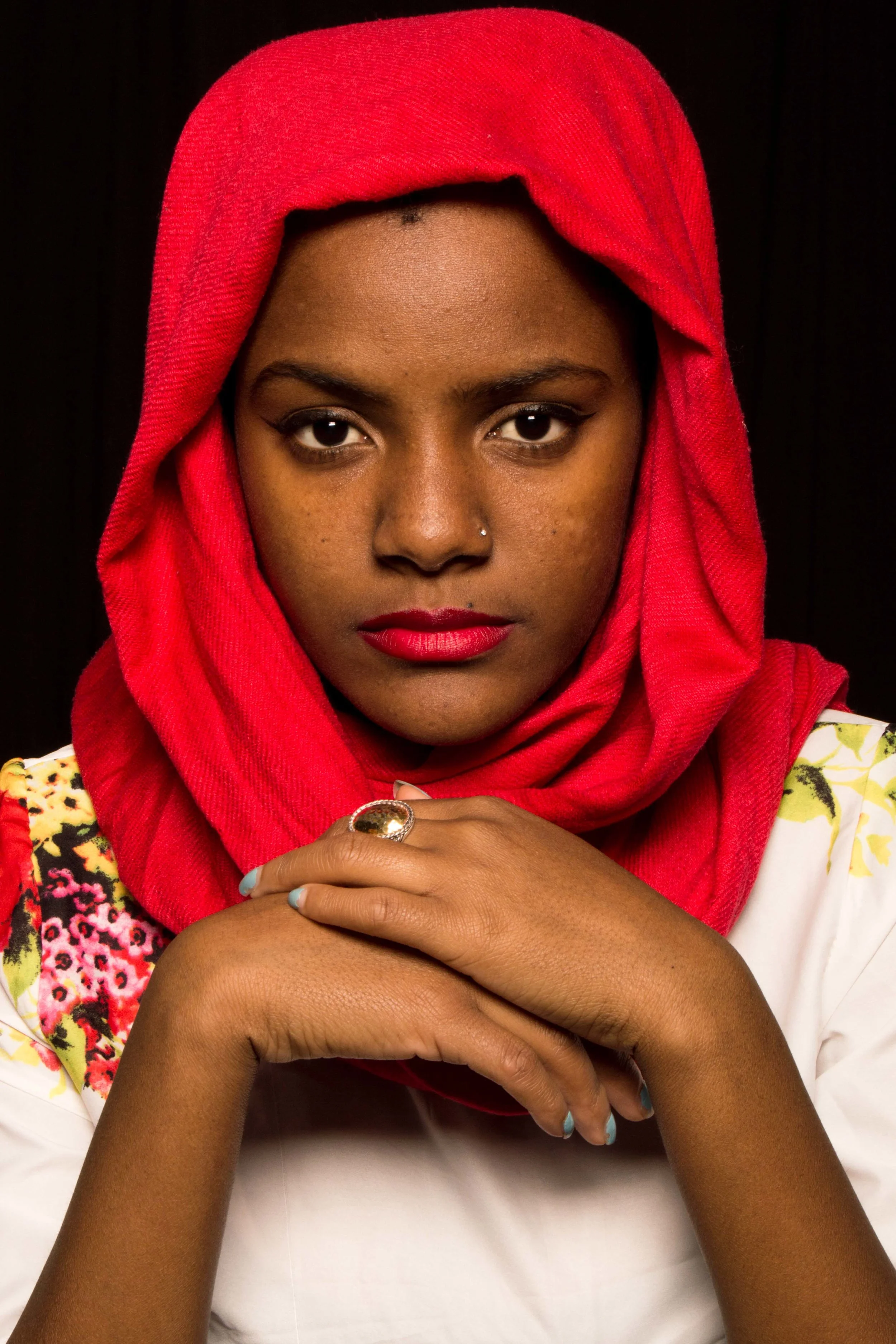 CMU Fall 2016, 11x8.5"digital print, Photography Lighting Studio, Portrait Assignment. Students use strobe lighting in the studio to demonstrate butterfly, high key, and rembrandt lighting.