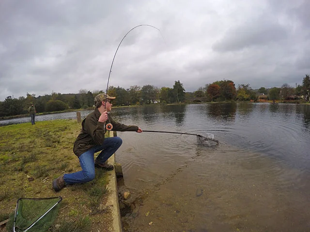 16 year old Toby Bennett lands a Trout on Anchor Lake