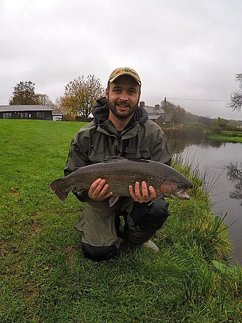 Novembers first double figure Trout - exactly 10lbs to Mike Kennedy and he stalked it on a dry fly. Note the calm conditions once again!
