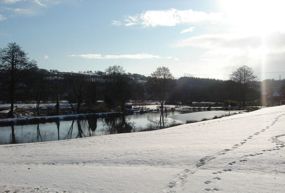 Snowfall on Exe Valley Fishery