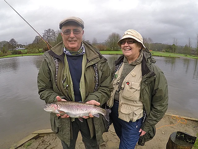 Terry Bridgman with his £10 winning tagged Trout