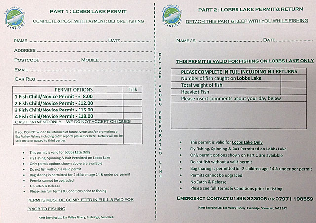 The new Lobbs Lake Permit - ideal for young & novice anglers keen to experience the thrill of a fish!