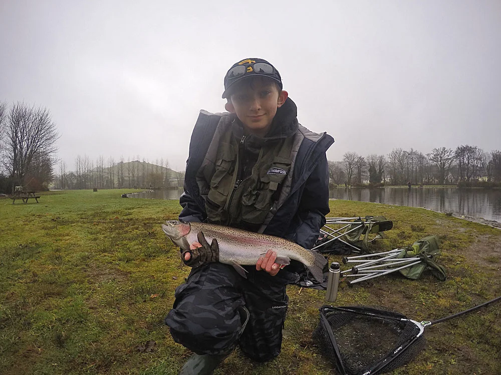 12 year old Freddie Millard loves fly fishing and caught this cracking Trout during our recent get together to celebrate Christmas at Exe Valley Fishery.