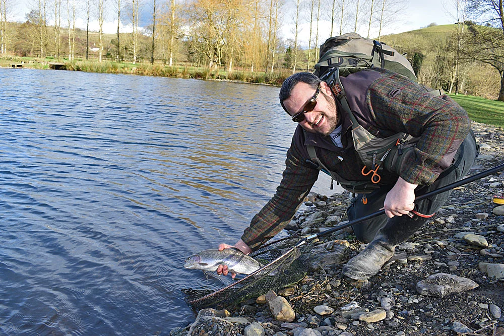 New to the Sport. Andi Avery caught a total of 9 Trout during his visit using Tungsten Buzzers.