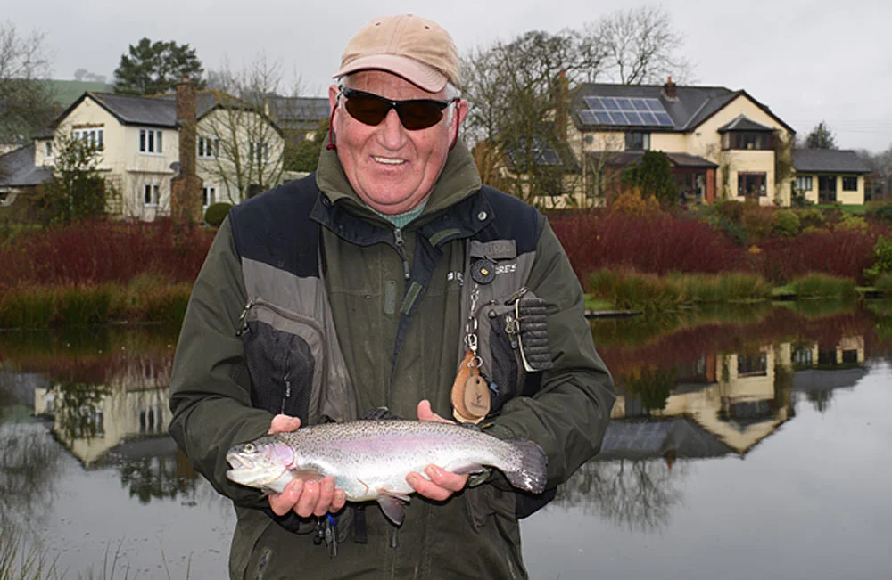 South Molton club angler, Steve Edmonds, looks pleased with this bright Rainbow Trout and said “Fishery in good order - Excellent!”