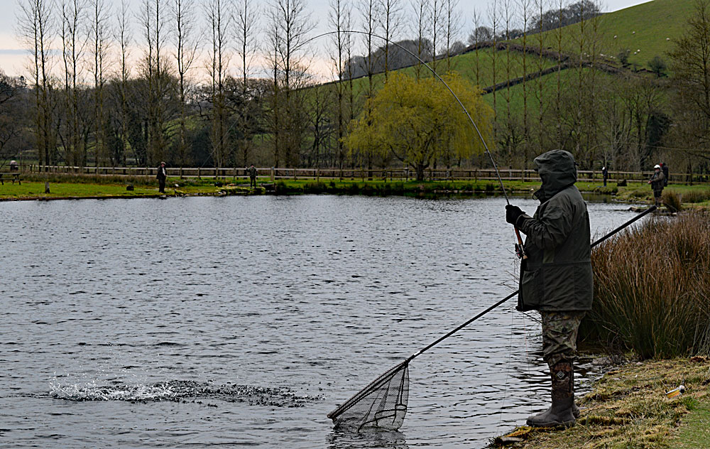 Chris Short playing a Rainbow Trout on Anchor Lake. 1 of a 5 fish limit where he went on to win the competition.