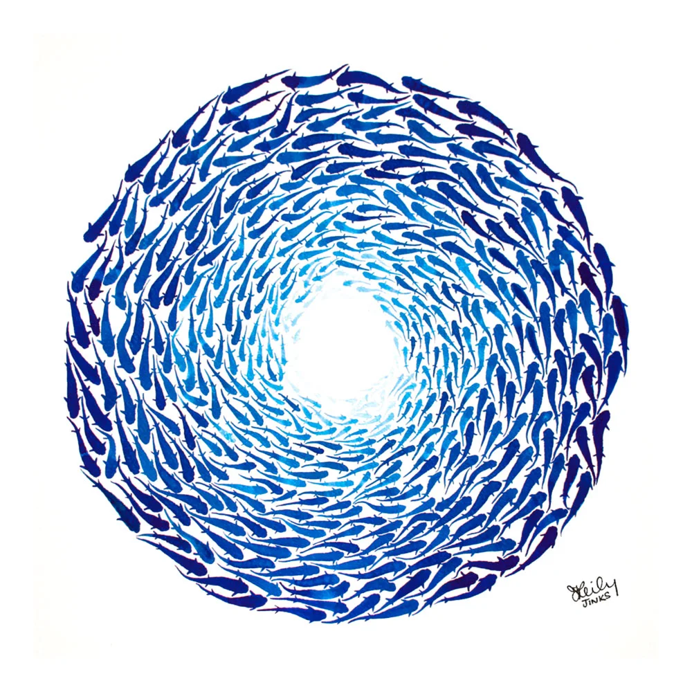 ‘Go against the flow’, a stunning piece of art by Jessamy Keily of Jinks Art.