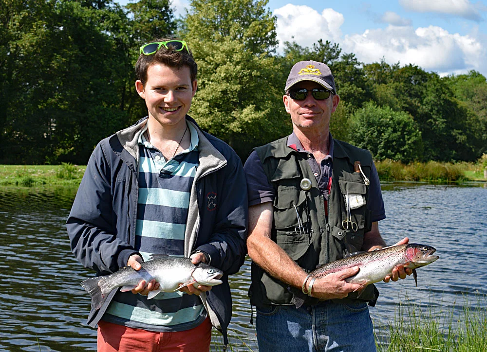 First time Exe Valley Fishery anglers, Jonathan & James, visited last weekend and caught this stunning Blue as well as this cracking Rainbow Trout. Both tempted in by a Daddy Longlegs.