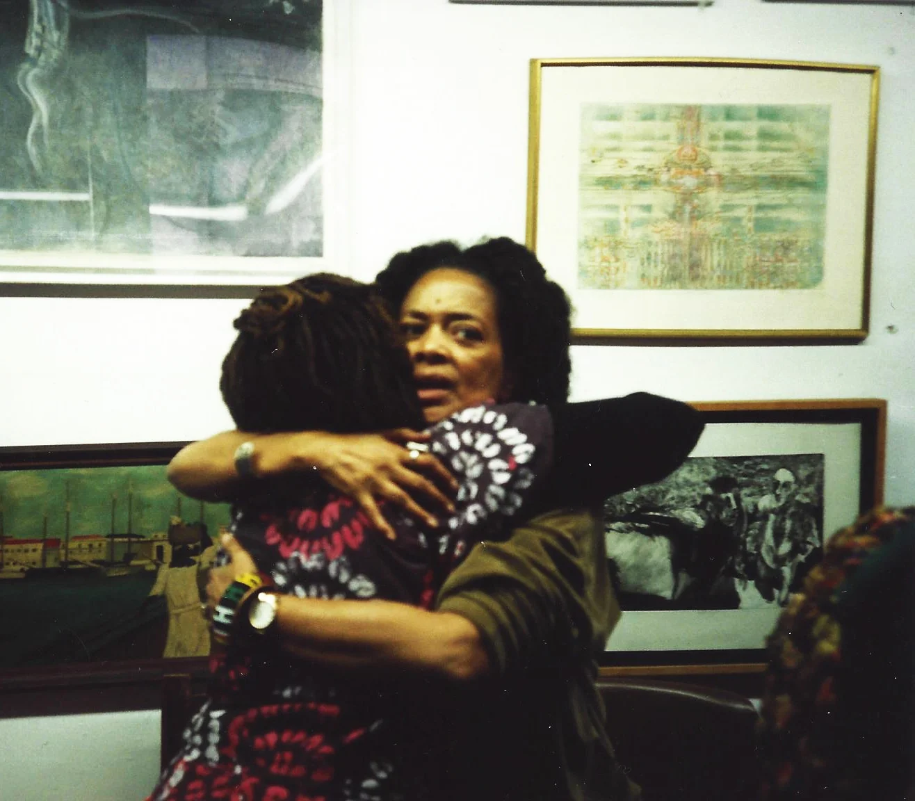 Aishah Shahidah Simmons and Black feminist writer/filmmaker/cultural worker Toni Cade Bambara at the Hatch-Billops Collection in New York_Michael Simmons, photographer ©1994