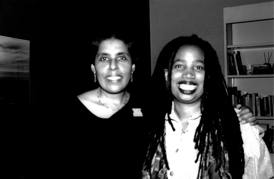 NO! Production Still: featured interviewee Barbara Smith and producer/director Aishah Shahidah Simmons)_Joan Brannon, photographer ©1999