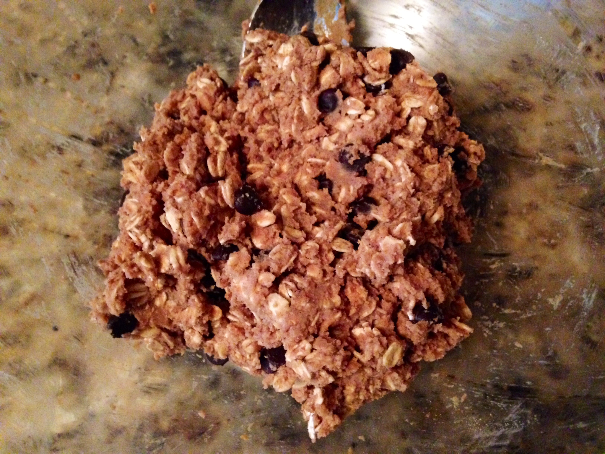 The mixture will form a sticky dough (similar to cookie dough, but try to refrain from eating it straight from the bowl!