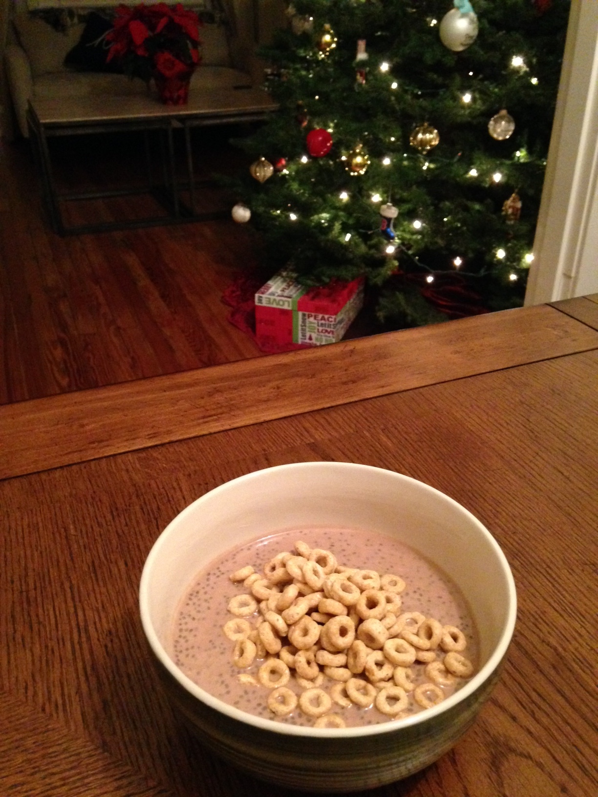 Nothing like a bowl of Chia Pudding and sitting by the glow of a Christmas tree!