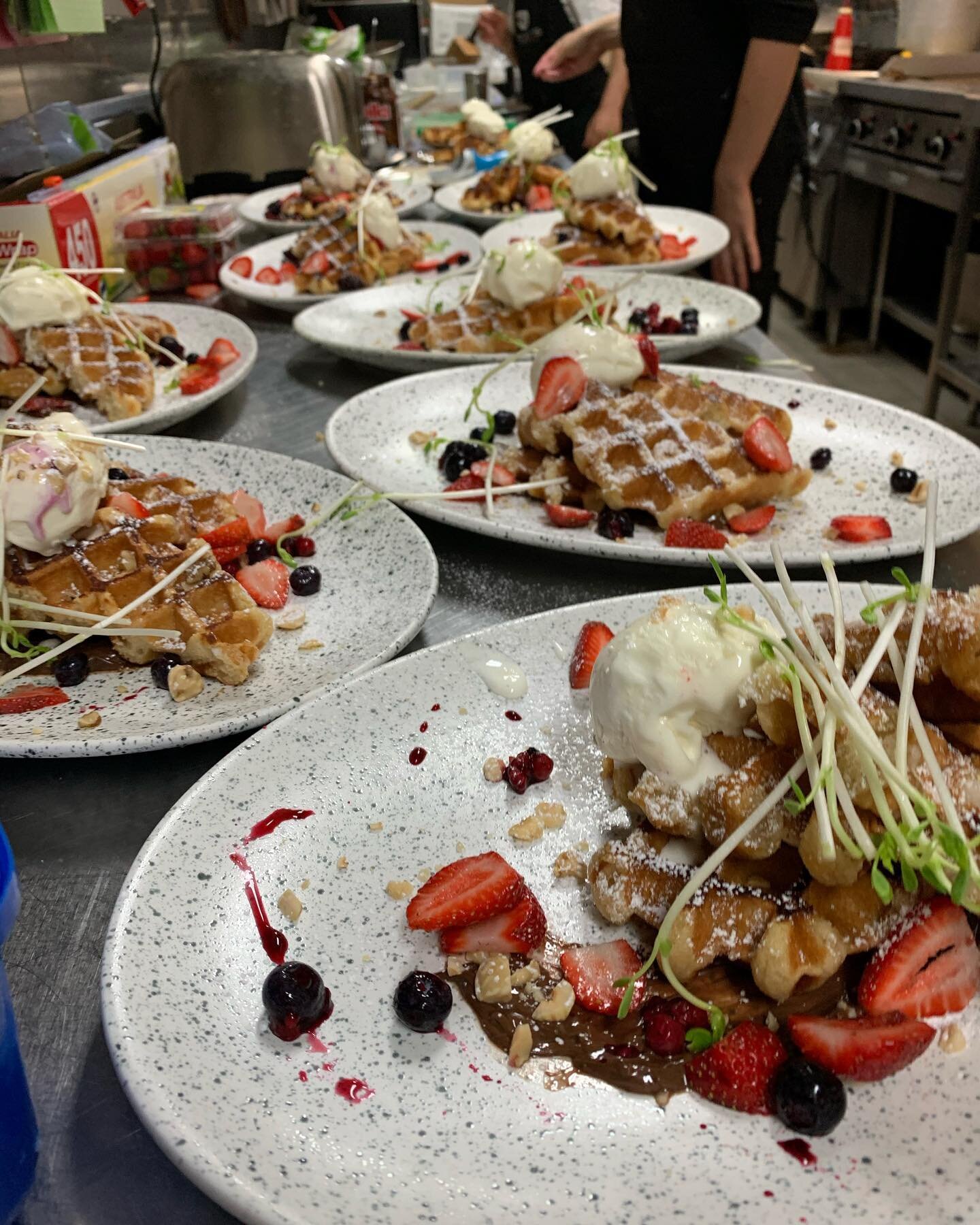 Fresh Nutella Waffles 🧇 🍓 
Available at B&amp;B Cafe every Thursday &amp; Friday!