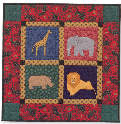 Tal vez la quilt de animales de la selva….