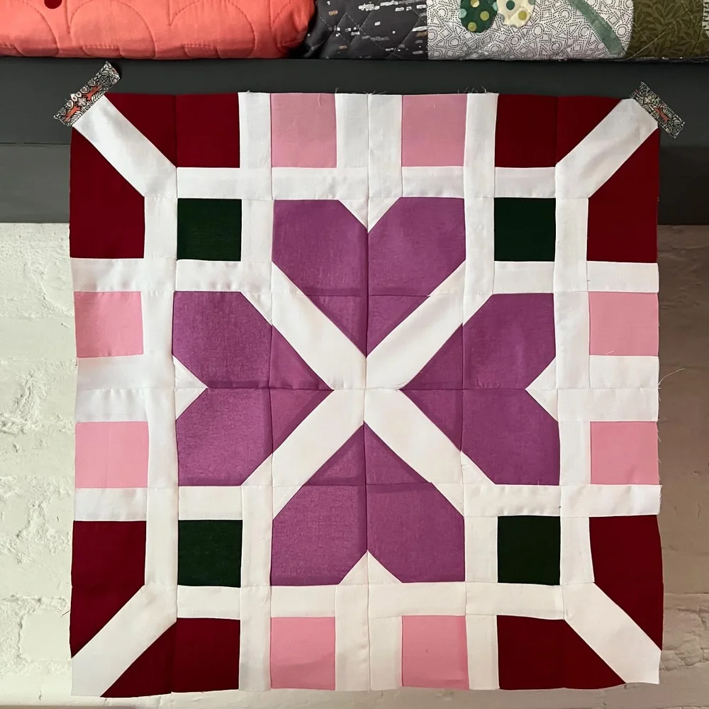 Block 6 &ldquo;Winter Blossom&rdquo; from Solstice Sampler 2024 designed by @sewspicious #quiltblock #solsticesampler2024