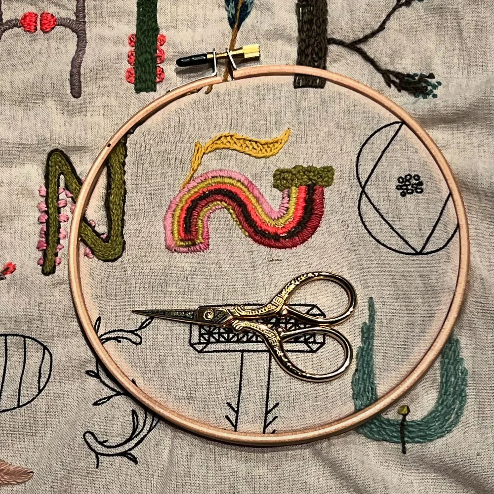 The letter &Ntilde; only belongs to the Spanish language: A&ntilde;o, Ni&ntilde;o, Sue&ntilde;o- year, child and dream&hellip; I&rsquo;m happy it&rsquo;s included in this embroidered alphabet. Spanish is a language rich in history and emotion. #alfab