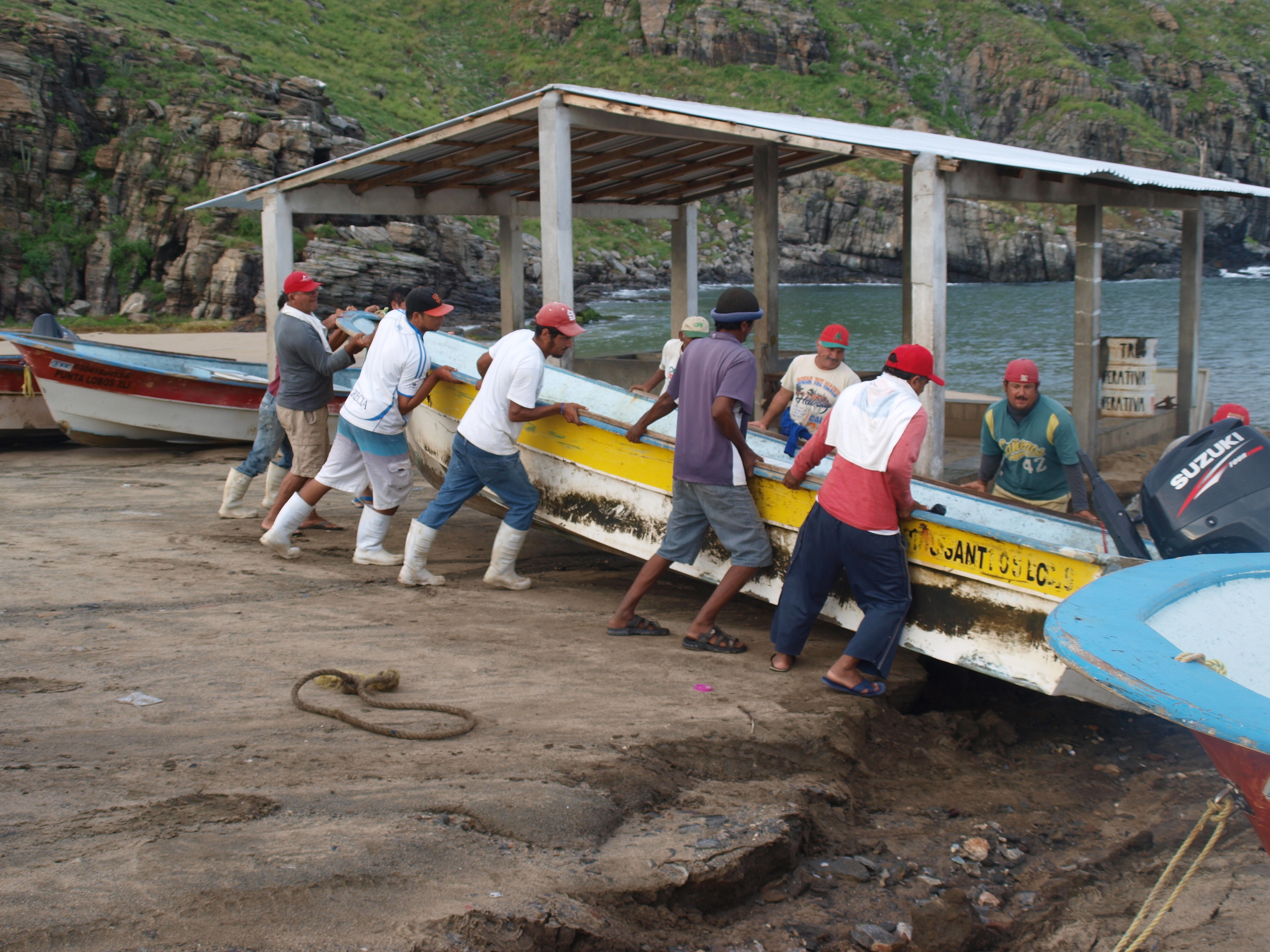  The tides and the development's sea wall cause damage to the fishermen's beach 