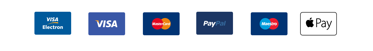  We accept all major debit and credits cards, paypal and BACs payments. 