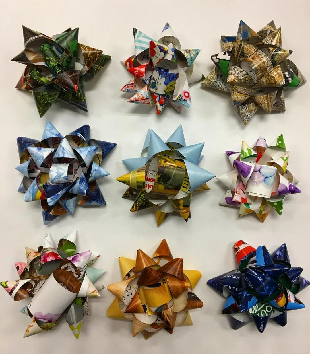 Recycled gift bows from the Andrew Jackson Art Program