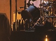 U2 keeps their reusable bottles by the drums on stage. 