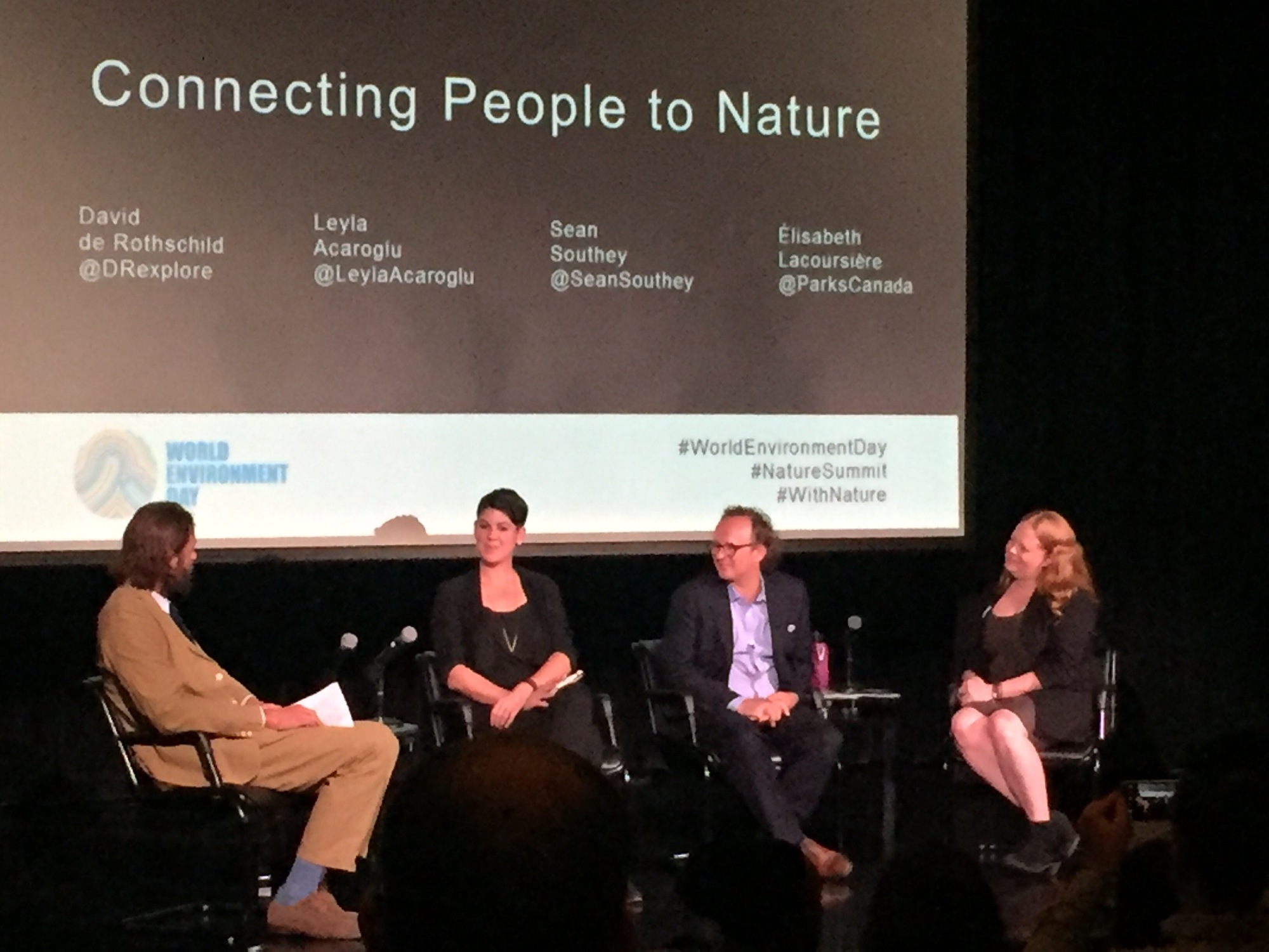 David de Rothschild moderates the panel discussion Connecting People to Nature