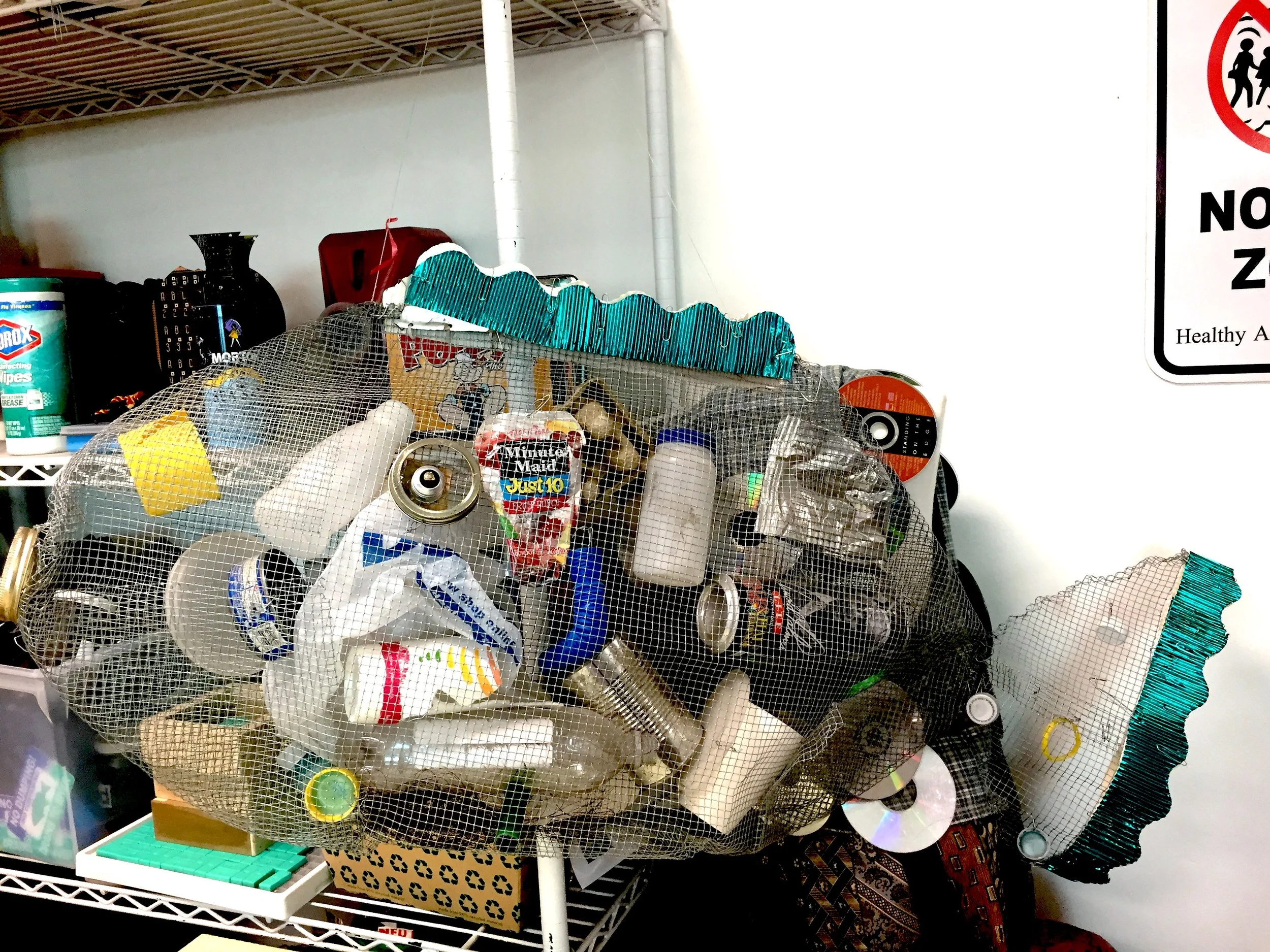  SCARCE works with community members to provide environmental education. An Eagle Scout made this fish out of plastic pollution and upcycled materials 