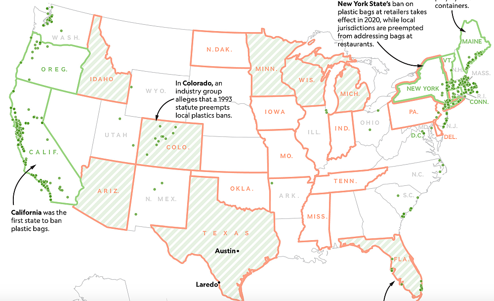 See the complicated landscape of plastic bans in the U.S. National Geographic August 15, 2019