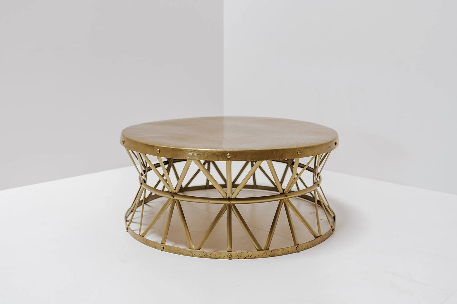 Gold Drum Coffee Table