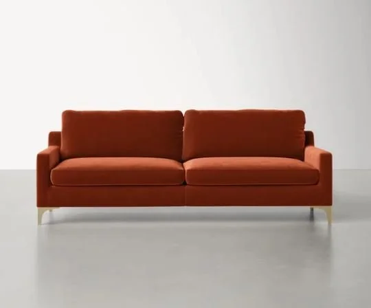 Rust Velvet Sofa