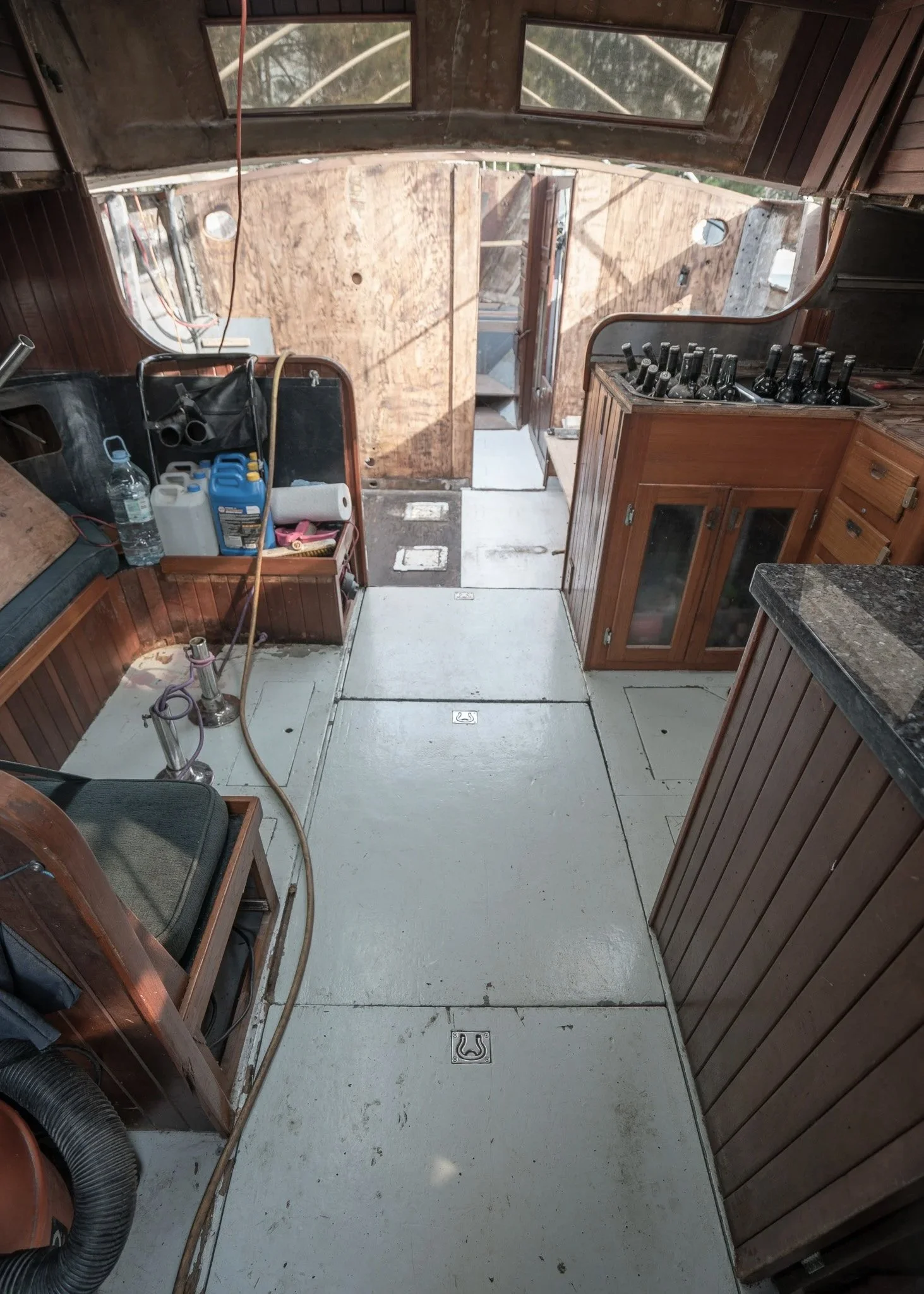Interior of a gutted out boat (Trim).