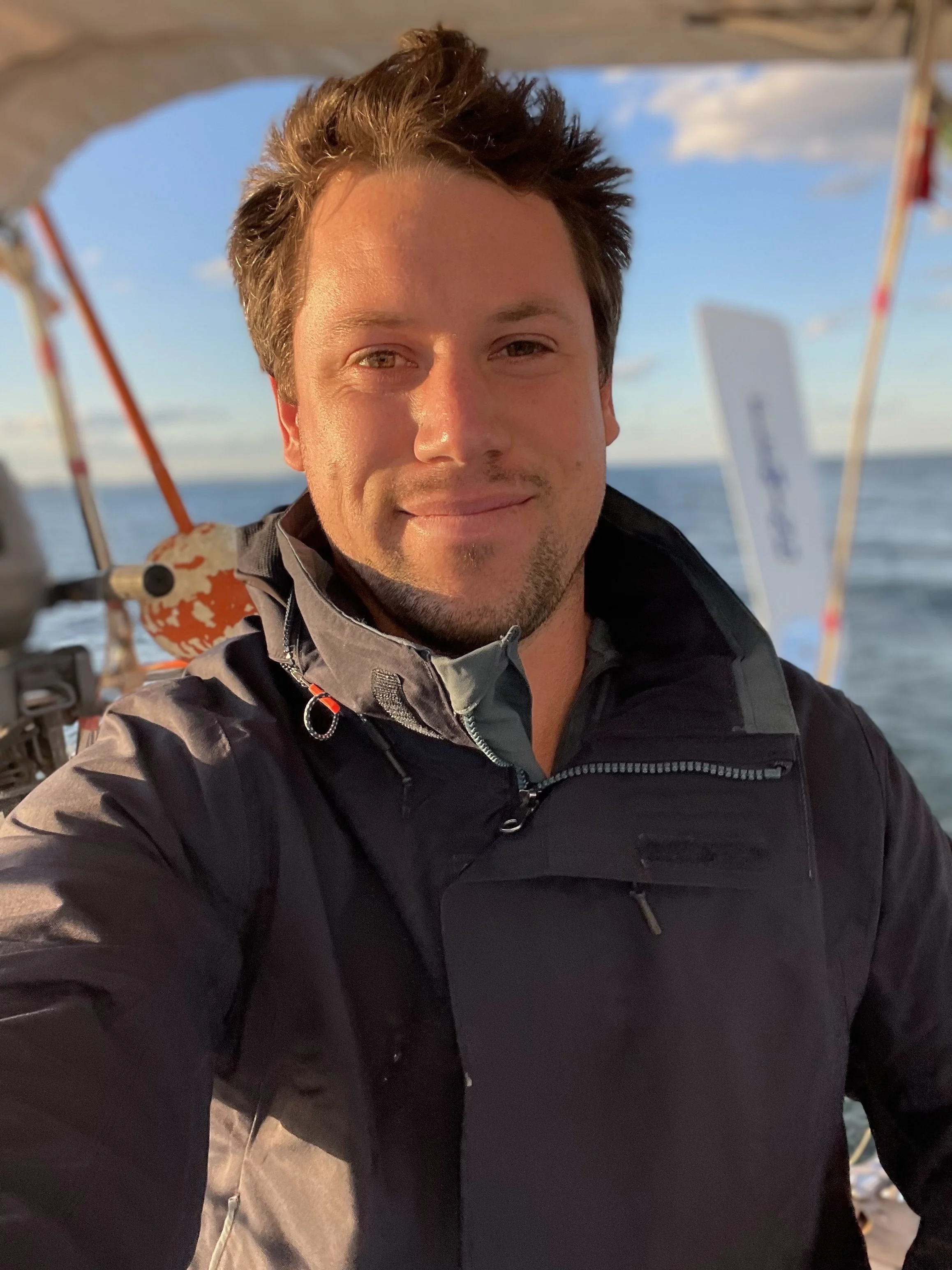 Skipper Alex in the cockpit
