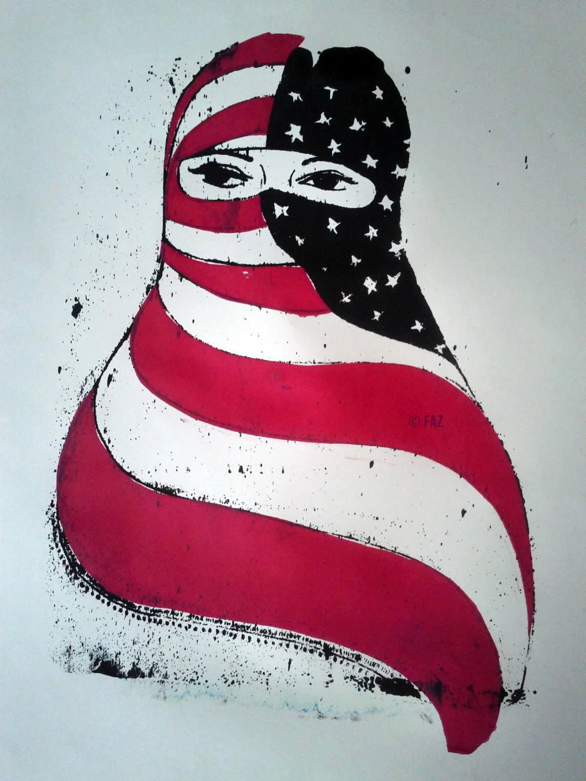 American Hijab, 2012, Serigraph, Angela Faz