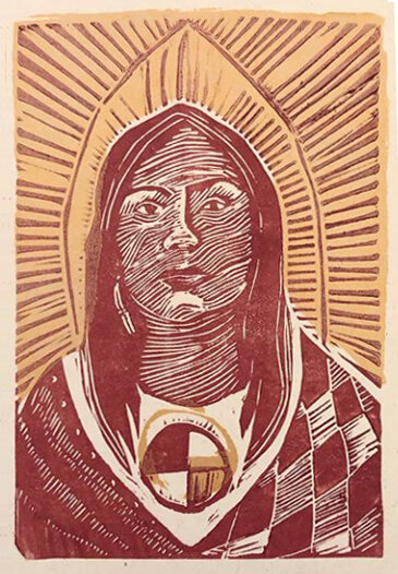 4” x 6” Linoleum print, 2020