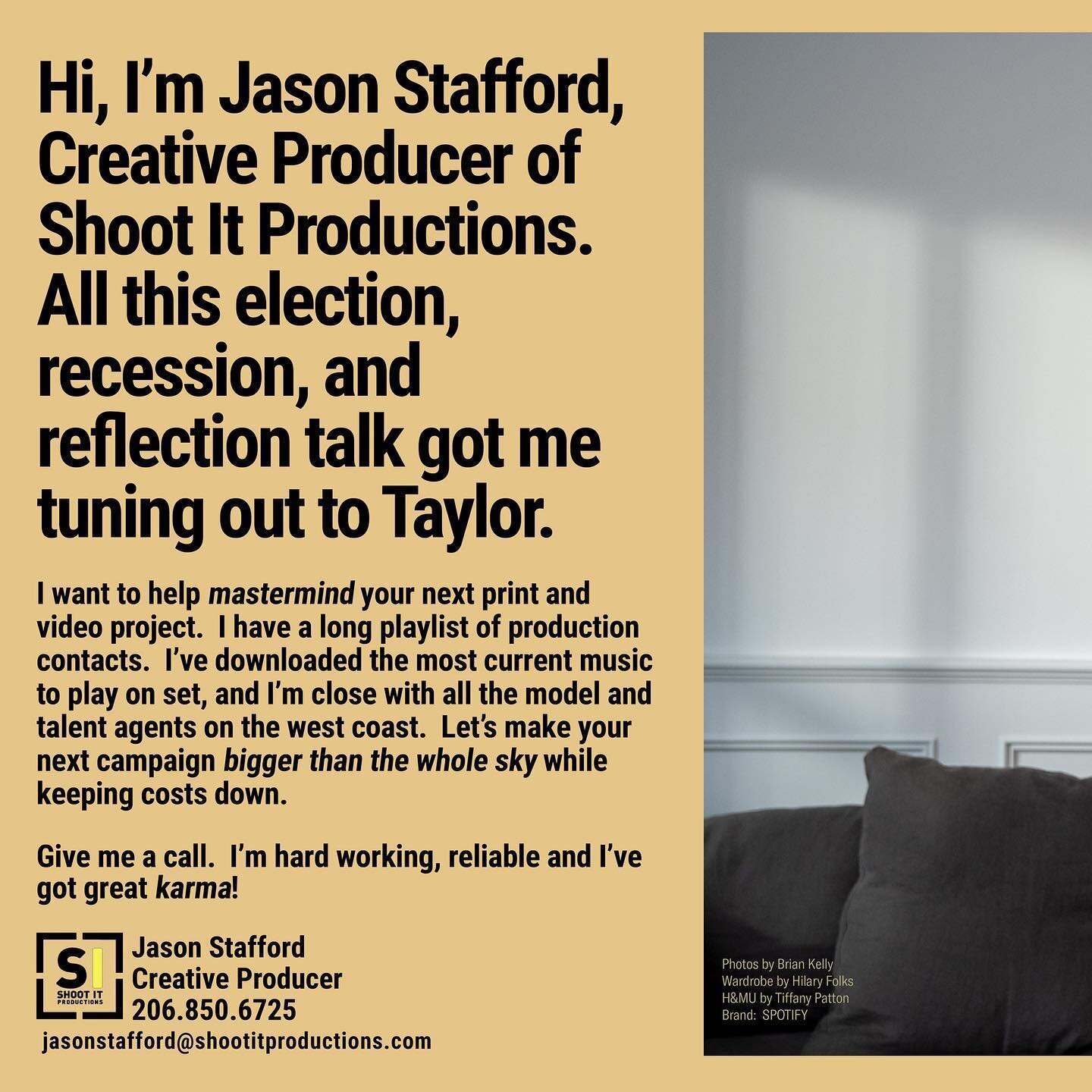 Im looking for a project!
Call me if you need a producer. 

#westcoastproducer #freelanceproducer 
CA,OR,WA